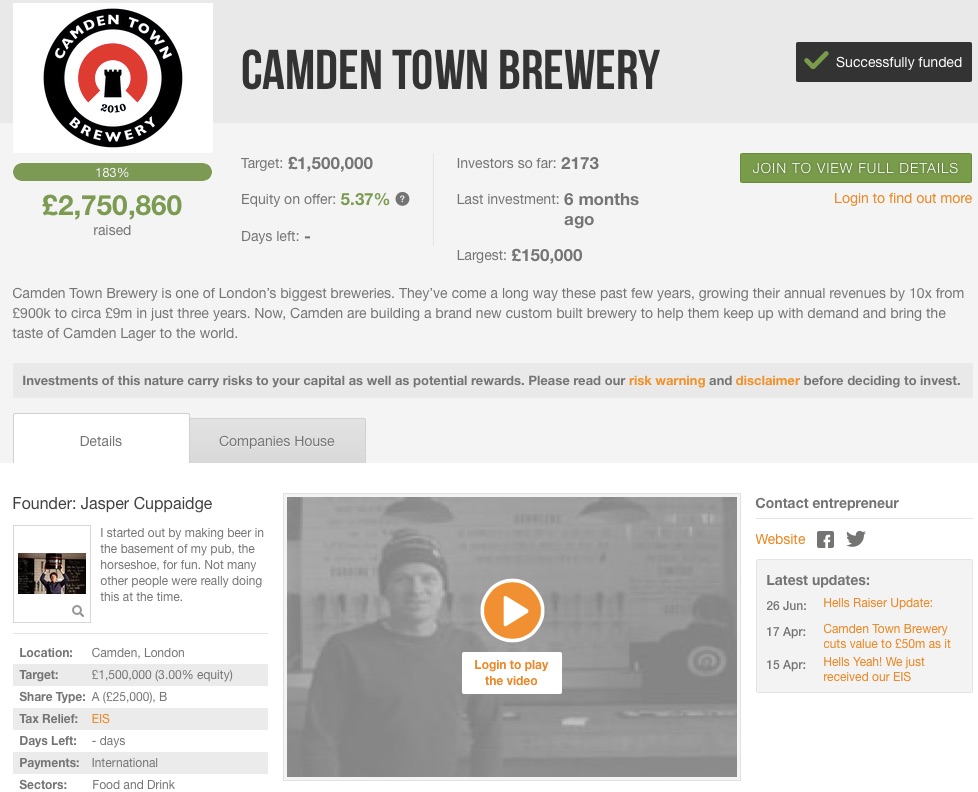 Camden_Town_Brewery_raising_£1_500_000_investment_on_Crowdcube__Capital_At_Risk_