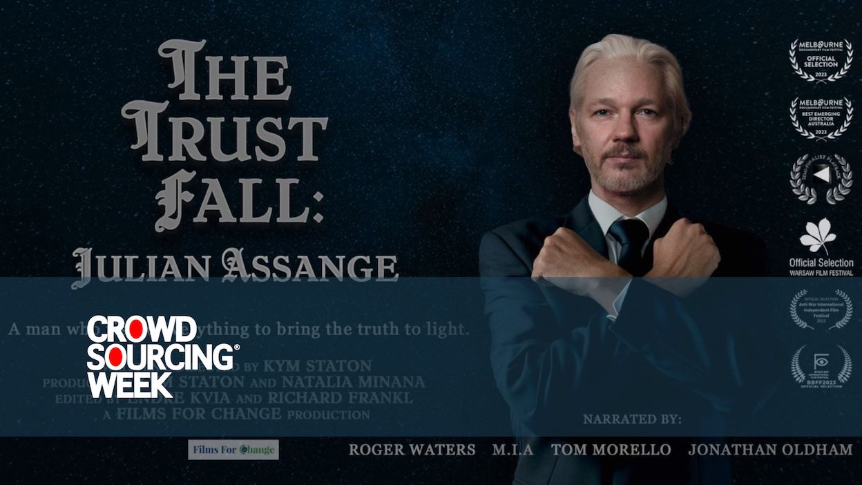 Main image of a Crowdsourcing Week blog on crowdfunding for justice and freedom for Julian Assange