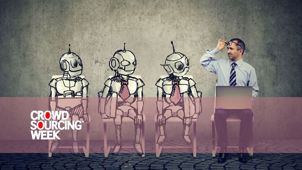 Crowdsourcing Week Main image for a Crowdsourcing Week blog on training AI with crowdsourced datasets that represent collective intelligence