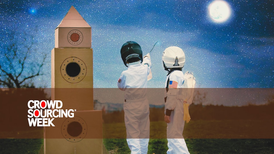 Main image in a Crowdsourcing Week blog on the impact of crowdsourcing space exploration